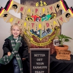 Tema de Harry Potter Tire de la Bandera Decoración de Cumpleaños