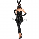 Disfraces Conejo Enmascarado de Cuero Vestido de Halloween