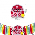 Tema de la Granja Tire de la Bandera Cumpleaños Decoración