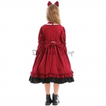 Disfraz Vestido Rojo Vino Lolita de Niña