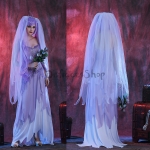 Disfraces Zombie Traje de Escenario Fantasma Blanco de Halloween