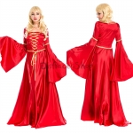 Disfraces Vestido de Seda de Imitación de Lujo Retro de Halloween para Mujer