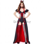Disfraces Reina de Corazones en el País de las Maravillas de Halloween  Falda de Cola de Horquilla Alta Mujeres Sexy