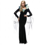 Disfraces de Bruja Vestido Negro de Reina de Halloween para Mujer