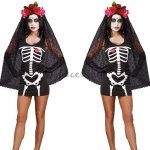Disfraces Mueca de Esqueleto Traje de Miedo de Halloween