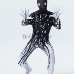 Disfraces Espeluznantes Abrigo Completo Fantasma Negro de Halloween