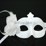 Decoraciones de Halloween Máscara de Rosa Blanca