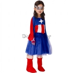 Capitán América Disfraz de Cosplay Vestido de Niñas