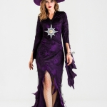 Disfraces Bruja Vestido Irregular Morado de Halloween