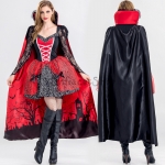 Disfraces de Vampiro Traje de Reina Adornado de Halloween para Mujer