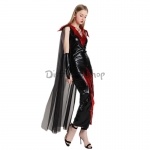 Disfraces Bruja Diablo Negro de Cuero PU Vestido de Halloween