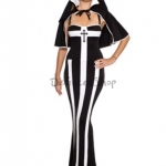 Disfraces Bruja de Monja Uniforme de Halloween para Mujer