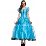 Disfraces Princesa del País de las Maravillas de Fantasía Vestido de Halloween para Mujer