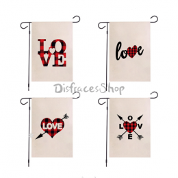 Patrón de Carta de Amor de San Valentín Banderas de Jardín