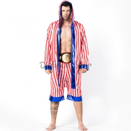 Disfraces de Boxeo a Rayas de Halloween Divertidos Traje Hombres