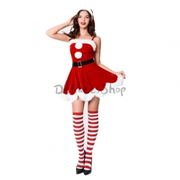 Disfraces de Navidad Vestido Rojo con Tirantes