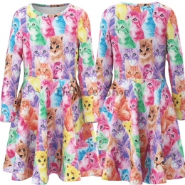 Disfraces Animal Niñas Vestido con Estampado Gatos