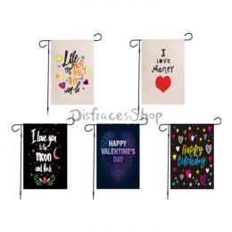 Estilo de San Valentín Banderas de Jardín
