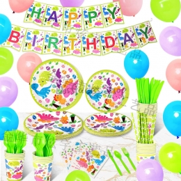 Juego de Vajilla con Estampado de Dinosaurio