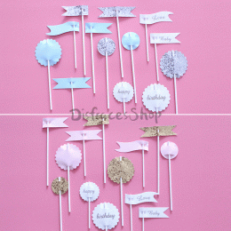 Tarjeta de Inserción de Pastel de 13 Piezas de Decoración de Cumpleaños