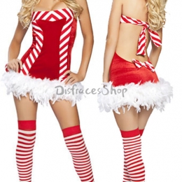 Disfraces de Navideñas de Hip-Hop Sexy Vestido de Rayas Halloween