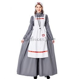 Disfraces de Enfermera Retro Medieval Halloween Vestido