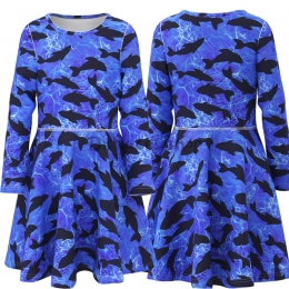 Disfraz Vestido Azul con Estampado de Tiburón