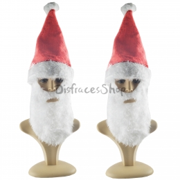 Adornos Navideños Sombreros de Papá Noel con Barba