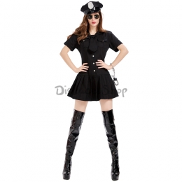 Disfraz de Uniforme  Policía de Mujer Negra