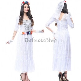 Disfraz de Día de Muertos para Adulto Falda Impresión Calavera