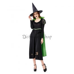 Disfraces de Brujas Vestido de Capa Verde de Halloween