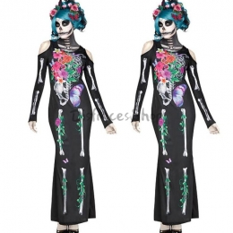 Disfraces Calavera Zombie Ropa de Novia de Miedo de Halloween