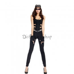 Disfraz Policía Negra de Mujer