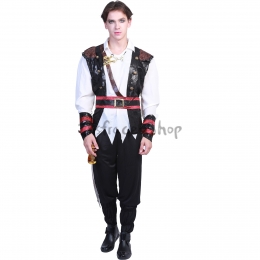 Disfraces de Pirata Traje de Rendimiento Chaleco Halloween para Hombre