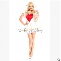 Disfraces Amor Cupido Vestido de Diosa de Halloween para Mujer