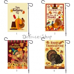 Serie de Pavo de Acción de Gracias Banderas de Jardín