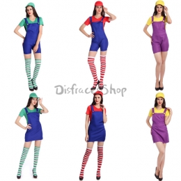Disfraces Juego de Super Mario Uniforme de Halloween para Mujer