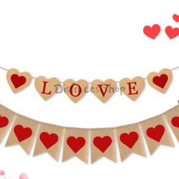 Amor Corazón Tira la Bandera Decoración de Vacaciones