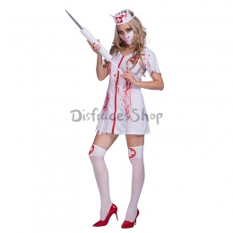 Disfraces Uniforme de Enfermera Manchado de Sangre de Halloween