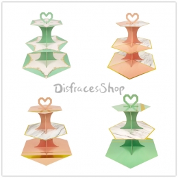 Soporte para Tartas Hexagonal de Tres Niveles para Vajilla