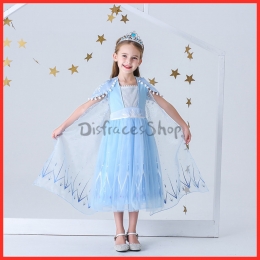 Disfraces Hielo y Nieve Vestido Elsa de Halloween Para Niños