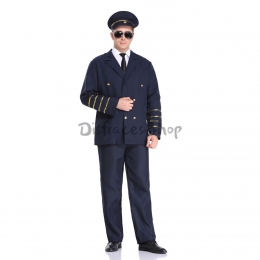 Disfraces Piloto Capitán Uniforme de Halloween Hombres