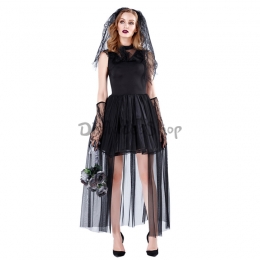 Disfraces Bruja de Capa Oscura Fantasma Vestido Terror para Adultos de Halloween