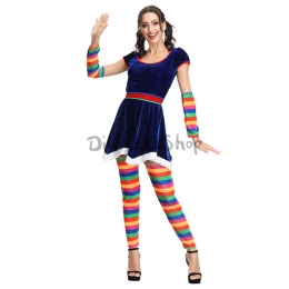 Disfraces Payaso Uniforme Circo Arco Iris de Halloween