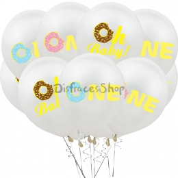 Colorido Globo con Estampado de Donut Cumpleaños Decoración