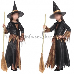 Disfraz de Bruja para Niños Magia de Dorado Negro