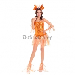 Disfraz de Sirena Vestido de Pez Dorado Sexy de Halloween