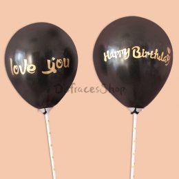 Letra Negra Globo Cumpleaños Decoración