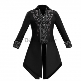 Disfraces Históricos Esmoquin Negro Medieval Halloween para Adultos