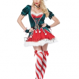 Disfraces Navidad Verde Vestido de Halloween para Mujer